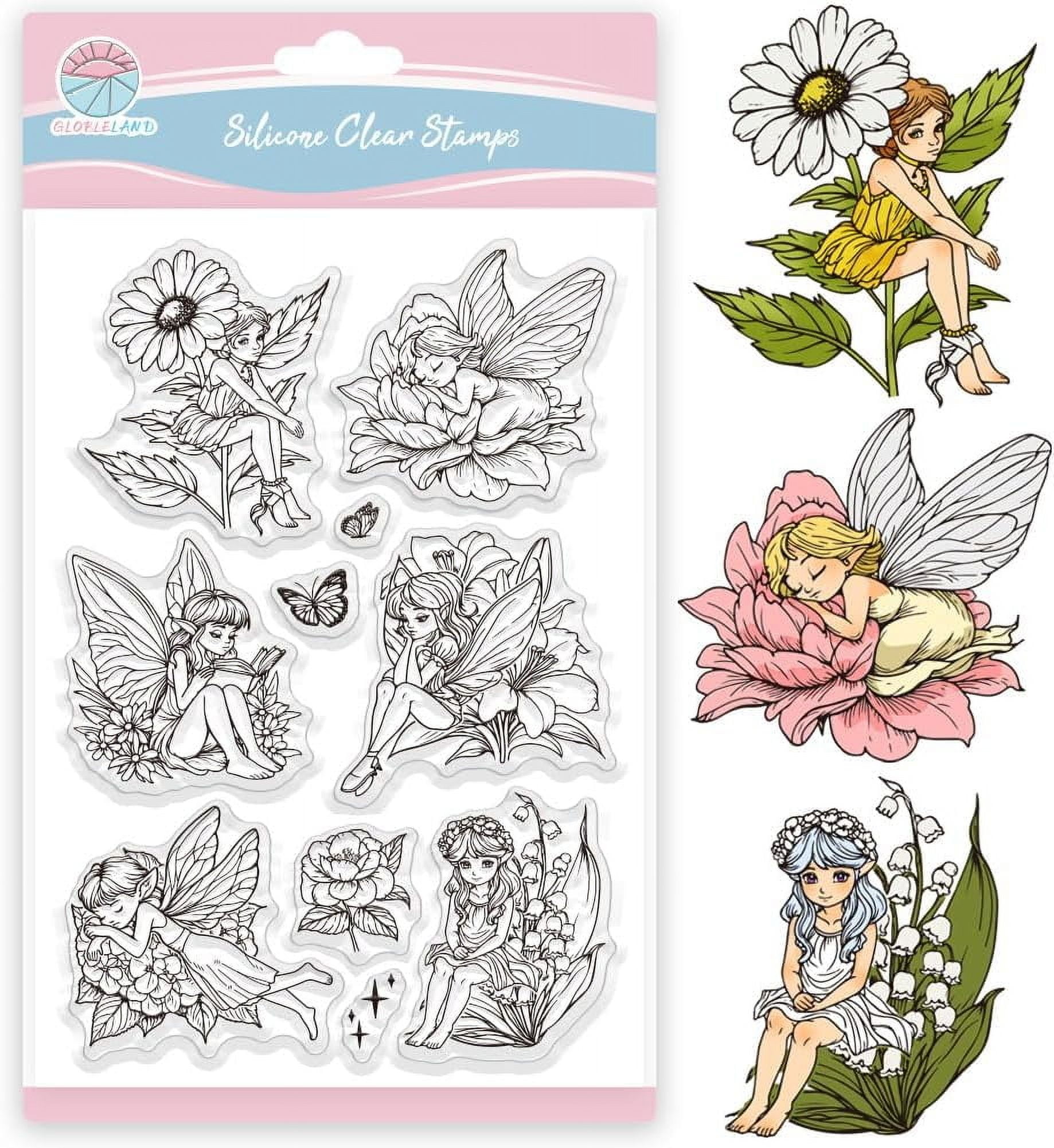 Butterfly Fairy Clear Stamps Flower Fairy Silicone Clear Stamp Flower ...