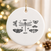 Butterfly Fairy Grunge Fairycore Aesthetic Cottagecore Goth Christmas Ornament, Holiday Decor Gift, Ceramic Ornament