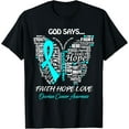 thumbnail image 1 of Butterfly Faith Hope Love Ovarian Cancer Awareness Gifts T-Shirt, 1 of 3