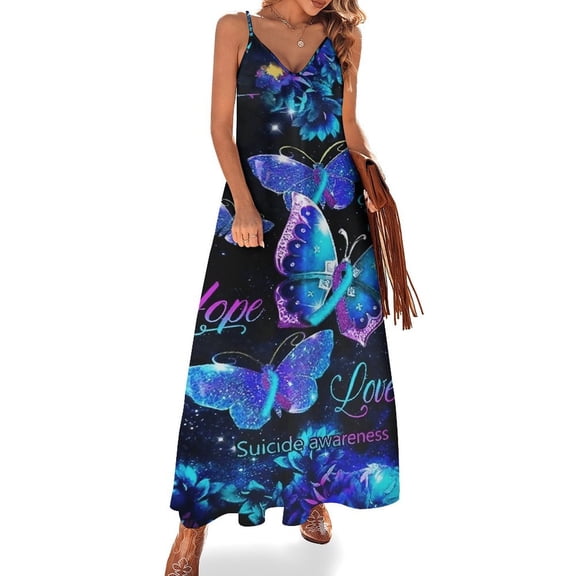 Butterfly Faith Hope Love Sleeveless Dress Women's Evening Dress Womans Clothing