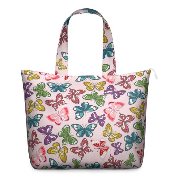 Butterfly Fashion Print Weekender Bag, Floral and Artistic Pattern Travel Duffel for Women, Lightweight and Aesthetic Tote