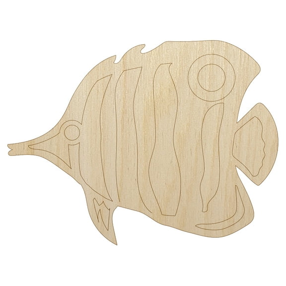 Butterfly Fish Wood Shape Unfinished Piece Cutout Craft DIY Projects - 6.25 Inch Size - 1/8 Inch Thick