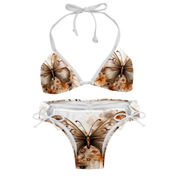 Butterfly Fission Diagram Detachable Sponge Adjustable Strap Bikini Set - Two-Pack - Ideal for Beach and Pool Parties