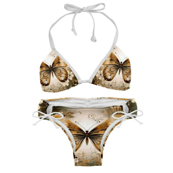 Butterfly Fission Diagram Detachable Sponge Adjustable Strap Bikini Set Two-Pack Swimming Suits One-Piece Swimsuits - Ideal for Beach and Pool Parties