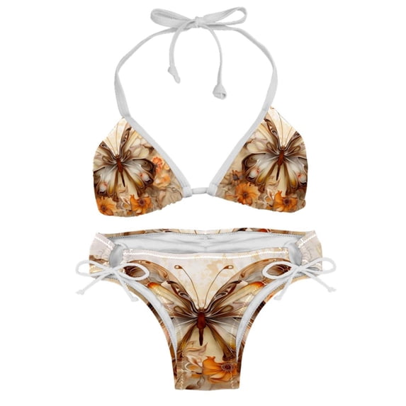 Butterfly Fission Diagram Detachable Sponge Adjustable Strap Bikini Set Two-Pack Swimsuits for All Occasions