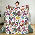 thumbnail image 1 of Butterfly Fleece Throw Blanket Sets 60x50, Butterflies Flowers Cozy Plush Warm Lightweight Travel Blankets for Bedroom Living Rooms Sofa Beds Office, 1 of 6