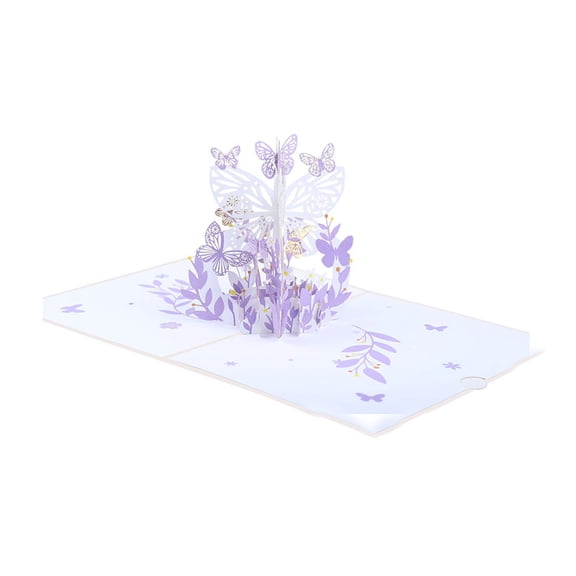 Butterfly Floral 3D PopUp Greeting Card, 15x20cm Blank Message Card with Envelope, for Mother's Day Birthday Celebration