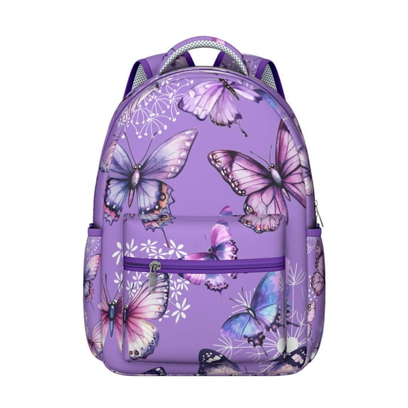 Butterfly Floral Backpack for Teens - Fashionable Bookbag with Padded Shoulder Straps, Large Main Compartment, Trendy Design