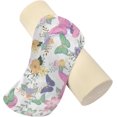 Butterfly Floral Cervical Neck Roll Memory Foam Pillow, Cylinder Round