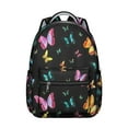 thumbnail image 1 of Butterfly Floral Design Backpack - Durable School Bag with Laptop Sleeve, Side Pockets, Adjustable Shoulder Straps, 1 of 6