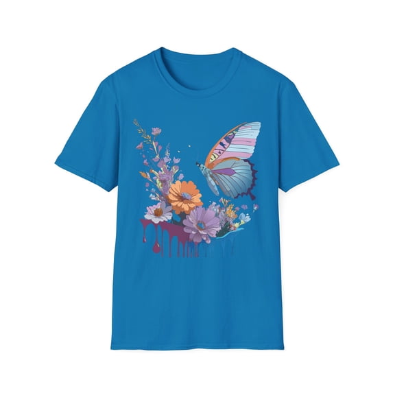 Butterfly Floral Graphic Design Unisex 100 Cotton Gildan T-Shirt ...