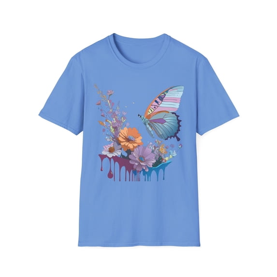 Butterfly Floral Graphic Design Unisex 100 Cotton Gildan T-Shirt ...