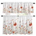 thumbnail image 1 of Butterfly Floral Kitchen Curtains Valances and Tiers Set of 3 Watercolor Rustic Plant Tier Curtains and Valance with Rod Pocket for Small Windows, 27.5"x24", 1 of 9
