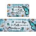 thumbnail image 1 of Butterfly Floral Kitchen Rugs 2 Piece Farmhouse Kitchen Mats Cushioned Anti Fatigue, Non Slip Washable Kitchen Mats for Floor White Daisy Kitchen Floor Comfort Mats, 18'''' x 30'''' + 18'''' x 48'''', 1 of 6