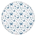 Butterfly Floral Leaf White Pattern Round Elastic Tablecloth, 36-44 ...