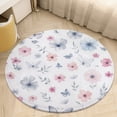 thumbnail image 1 of Butterfly Floral Pattern(1)_1 Round Area Rugs for Bedroom Living Room, 3FT Soft Comfy Indoor Circle Carpets, Carpet Home Decor Floor Mat, 1 of 6