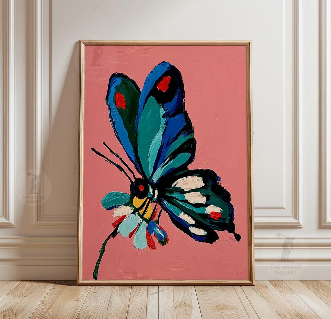 Butterfly Floral Poster Colorful Nature Wall Art Modern Abstract Art ...
