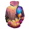 thumbnail image 1 of Butterfly Floral Sunset Men's Women Vintage 3D Hooded Sweatshirt - All-Season Loose Fit Streetwear, 1 of 6