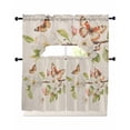 thumbnail image 1 of Butterfly Floral Swag Curtains for Living Room/Bedroom Windows, Rustic Spring Blossom Flowers Butterfly Kitchen Curtains and Valances Set 36 Inch Length, Light Filtering Swags Valance Curtain Panels, 1 of 5