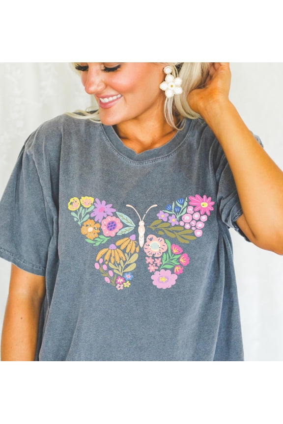 Butterfly Floral T-Shirt: Boho Cottagecore Tee