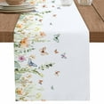 thumbnail image 1 of Butterfly Floral Table Runner 90 Inches Long for Dining Table Decor,Botanical Plant Leaves Herb Watercolor Burlap Linen Farmhouse Table Runner Coffee Table Runners Dresser for Kitchen Party Holiday, 1 of 8