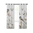 thumbnail image 1 of Butterfly Flower Blackout Curtains 63 Inches Long for Bedroom, Cotton Rustic Watercolor Leaf Floral Thermal Insulated Room Darkening Black Out Window Curtain Panels Grommet Drapes for Living Room, 1 of 8