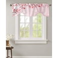 thumbnail image 1 of Butterfly Flower Branch Petal Pink Window Curtain Bedroom Roman Curtain Adjustable Tie Up Curtain for Small Window Rod Pocket, 1 of 6