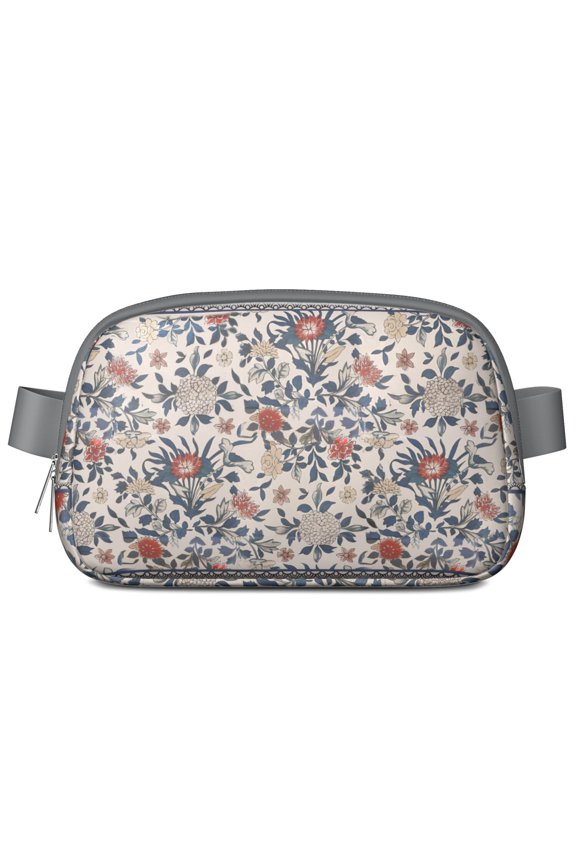 Butterfly & Flower Fanny Pack – Boho Botanical Waist Bag for Women, Spring Garden Vibe with Artistic Watercolor Bloom