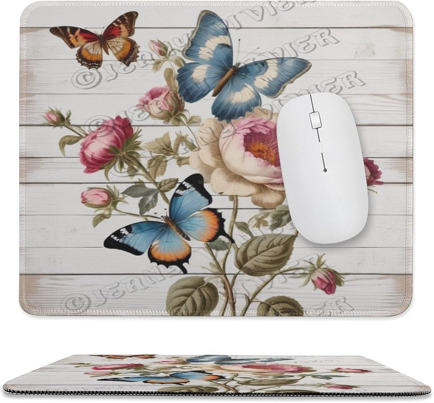 Butterfly & Flower Mouse Pad - Studio Series, Computer Mouse Mat with ...