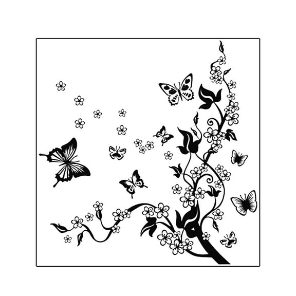 Butterfly Flower Pattern DIY Home Bedroom Decal Wall Decor Sticker