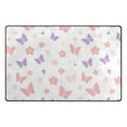 thumbnail image 1 of Butterfly Flower Pattern Memory Foam Area Rug 31"x20" Non Slip, Absorbent, Fade Proof for Living Room, Bedroom, Office, 1 of 7