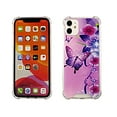 thumbnail image 1 of Butterfly Flower Pink Case for iPhone 11 ONLY 6.1'' 4 Cushion Corners TPU Bumper + Hard Acrylic Back Shockproof Scratch-Resistant Cover for Girls Women Teen, 1 of 4