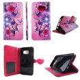 thumbnail image 1 of Butterfly Flower Pink Wallet Folio Case for Samsung Galaxy S7 Edge Fashion Flip PU Leather Cover Card Cash Slots & Stand, 1 of 2