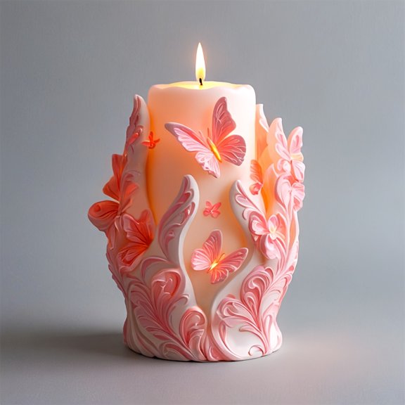 Butterfly Flower Silicone Candle Mold, Multipurpose DIY Craft Mould for Soap, Clay, Resin and Gypsum, Handmade Supplies for Home Decor, Valentine's Day, Thanksgiving and Birthday Gifts