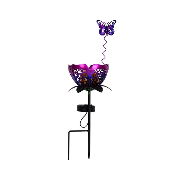 Butterfly Flower Solar Light Stake Lights with Warm Shadow Projection Gift for Anyone Starting a New Chapter or Adding Joy to Their Outdoor Space