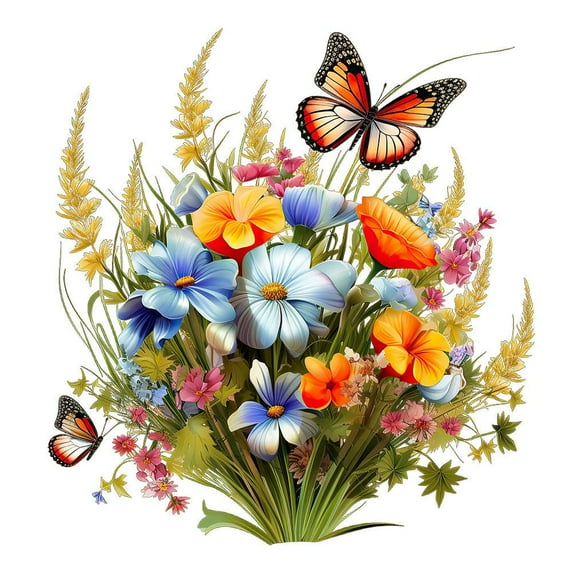 Butterfly Flower Toilet Seat Stickers