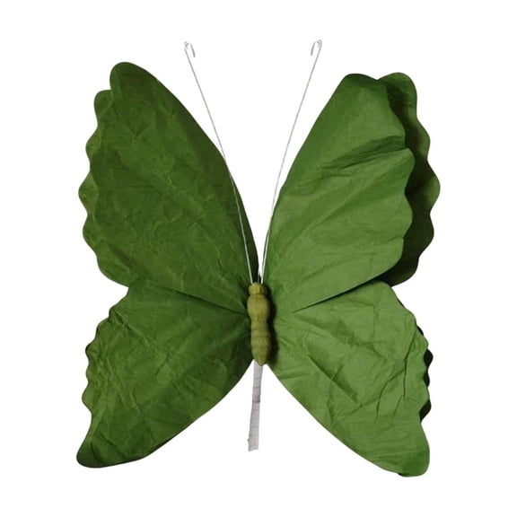 Butterfly Flower Wreath Garland, Artificial Floral Door Wreath, Spring Summer Wedding Party Outdoor Decoration ( Green )