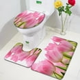 thumbnail image 1 of Butterfly Flowers Bath Mat Set Purple Yellow Daisy Floral Plants Spring Rustic Scenery Bathroom Decor Non-Slip Rugs Toilet Cover, 1 of 5