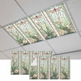 thumbnail image 1 of Butterfly Flowers Magnetic Fluorescent Light Covers for Ceiling Lights 2x4Ft, Vintage Stained Glass Green Spring Office Classroom Kitchen Drop Ceiling Light Covers Filters Shade Panel 2 Packs, 1 of 9