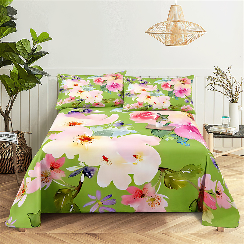 Butterfly Flowers Sheet Set Girl Lovers Room Bedding Set Bed Sheets and