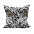 thumbnail image 1 of Butterfly Fluffy Throw Pillow Cushion Cover, Monarch Butterflies on Hand Drawn Flowers Nostalgic Retro Style Pattern, Decorative Square Accent Pillow Case, 18" x 18", Multicolor, by Ambesonne, 1 of 5