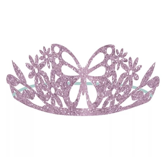 Butterfly Flutter Glitter Paper Tiaras 8 Per Pack