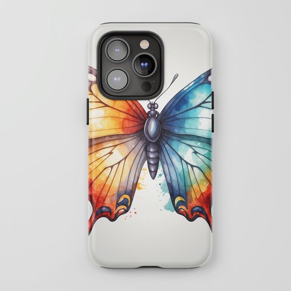 Butterfly For All iPhone Series Tough Phone Case Watercolor Print