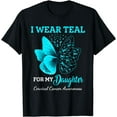 thumbnail image 1 of Butterfly For My Daughter Support Cervical Cancer Awareness T-Shirt, 1 of 4