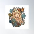 thumbnail image 1 of Butterfly Forest Fairy Poster Wall Art, Modern Wall Decor, 30x30 UNFRAMED, 1 of 3