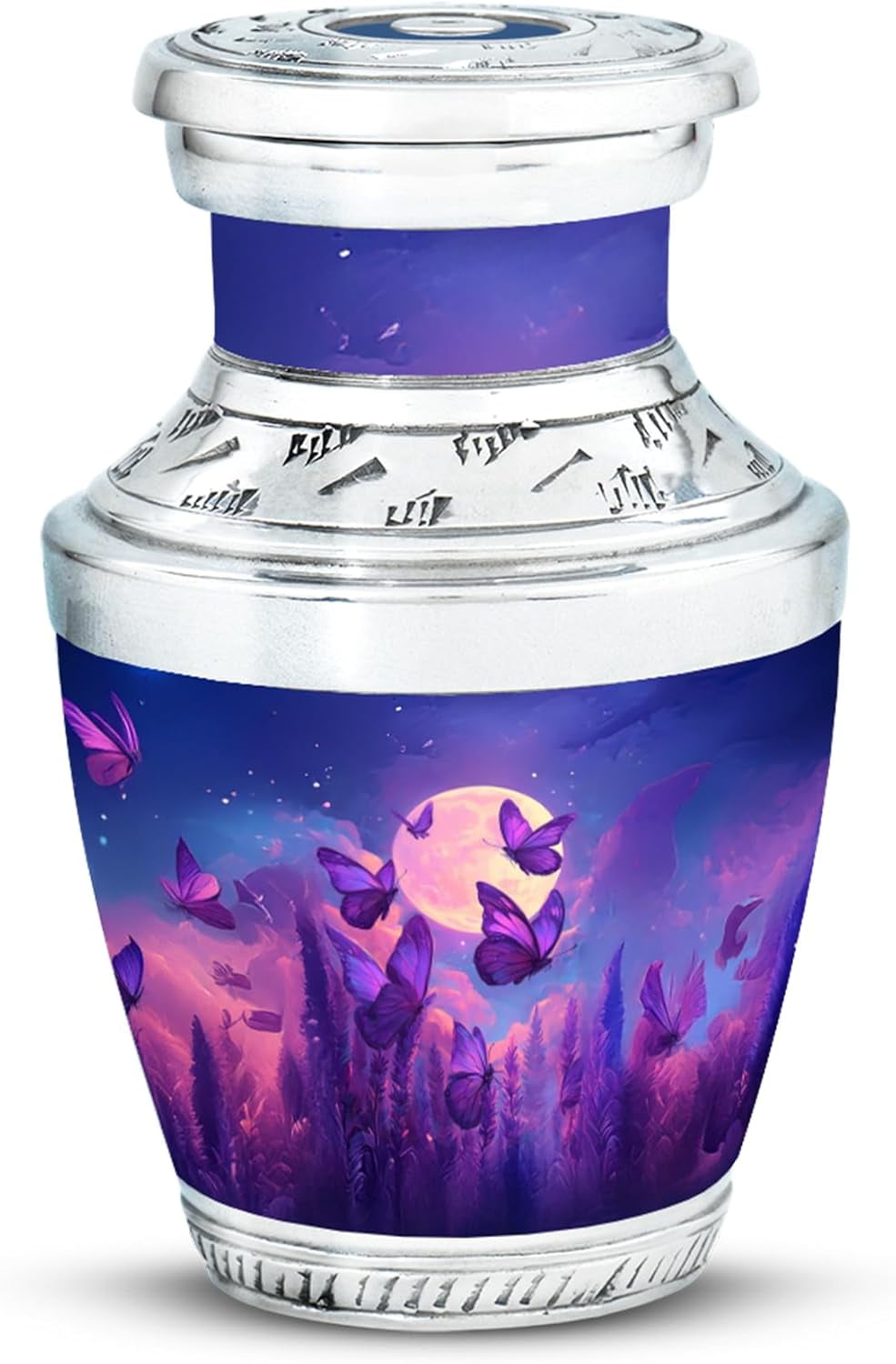 Butterfly Forest Keepsake Urn, Mini Urn for Human Ashes Adult Female, Purple Butterfly Cremation Urn, Keepsake Urns for Human Ashes, (Size, 3 Inch, 1 Pc)
