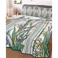 thumbnail image 1 of Butterfly Full Size Down Alternative Comforter, Lightweight Comforter Quilt Bedding Set with Pillow Shams Summer Spring Botanical Farmhouse All Seasons Bed Comforter Duvet Insert 78"x90", 1 of 7