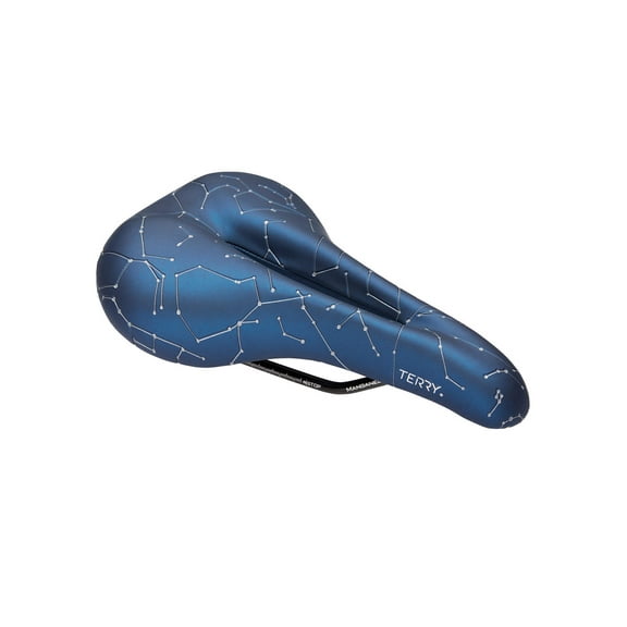 Terry Bike Saddle Womens Butterfly Galactic+ Plus, Comfortable Bicycle Seat for Women - Center Cutaway Reflective Cover Race Saddle