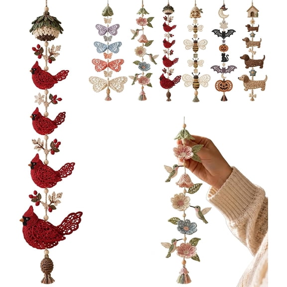 Butterfly Garden Cascade DIY Crochet Kit, DIY Hanging Garden Decor Craft Set with Soft Yarn, Beginner Crochet Kit for Adults