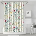 thumbnail image 1 of Butterfly Garden Floral Bloom Shower Curtain 72x72, Rustic Quick-Dry Polyester with Plastic Rings, 1 of 5